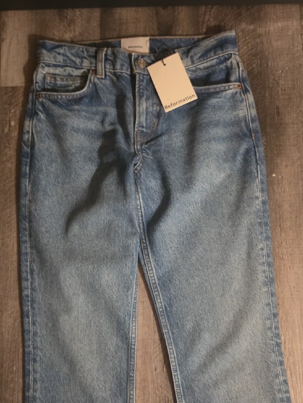 REFORMATION Greer Mid Rise Straight Jeans Size 24 - Picture 6 of 6